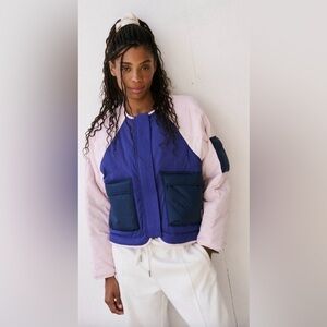 Free People Outta Left Field Jacket in Sapphire Skies Combo
